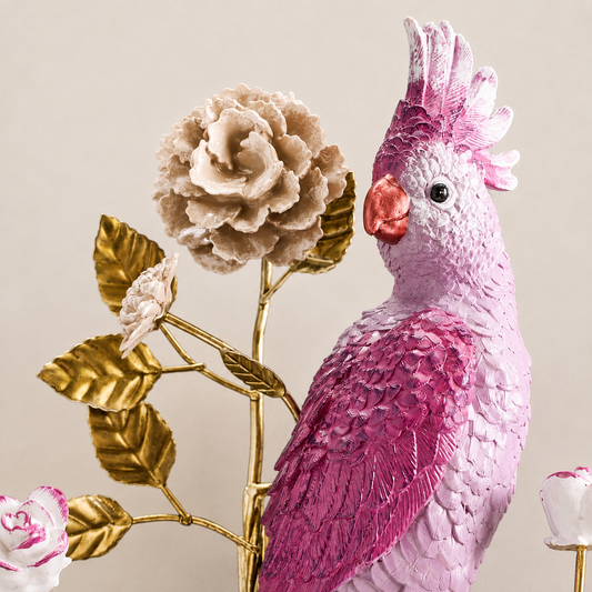 Wandkandelaar roze papegaai - 41 x 12 x 55 cm